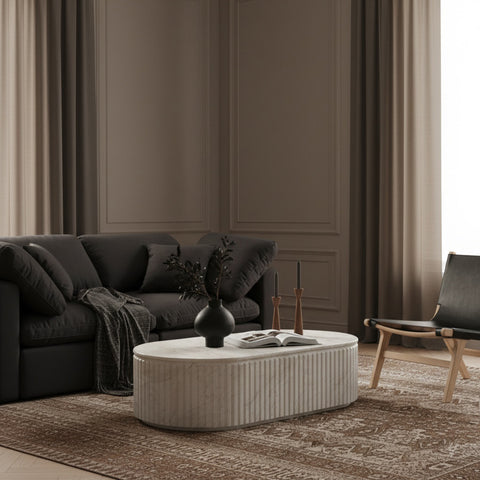 Sloane White Concrete Indoor/Outdoor Coffee Table, 1 Piece