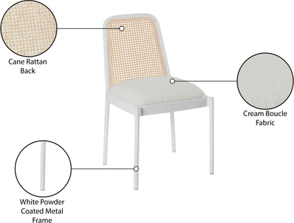 Marbella White Powder Coated Metal Dining Chair C