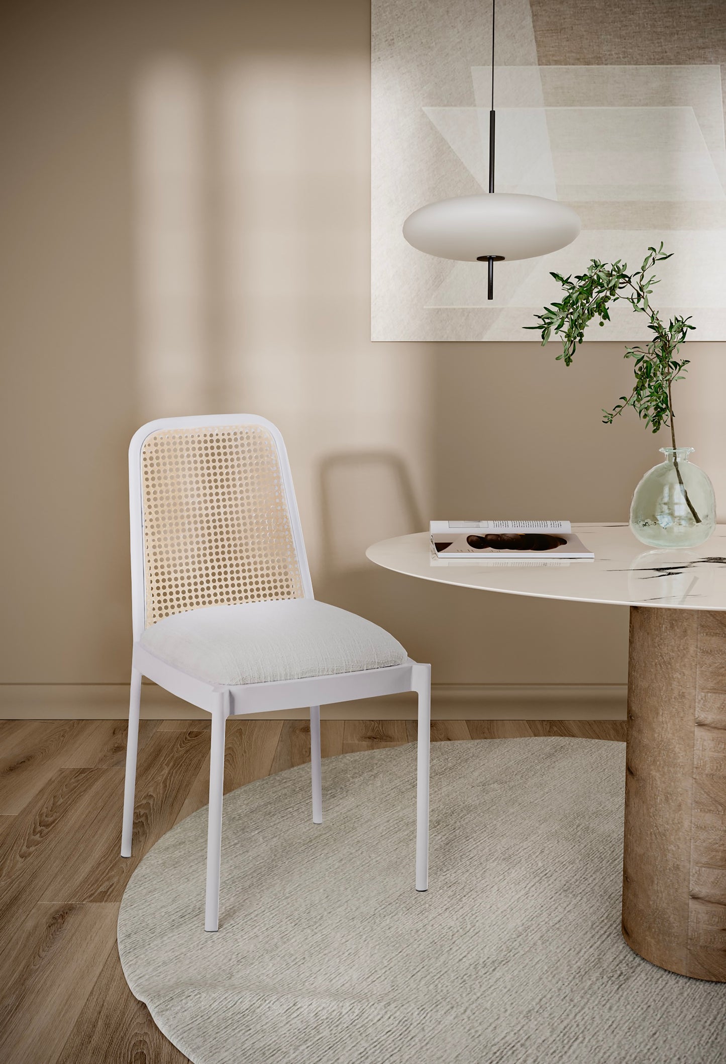 marbella white powder coated metal dining chair c