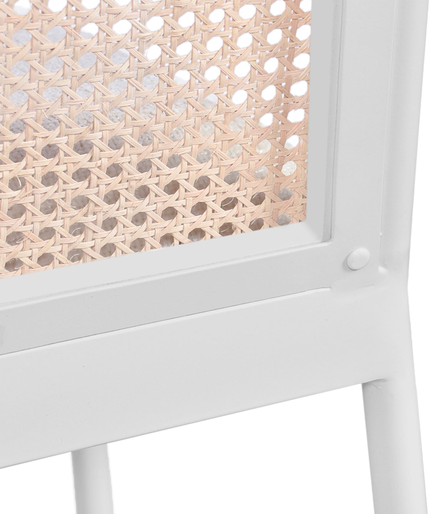 marbella white powder coated metal dining chair c