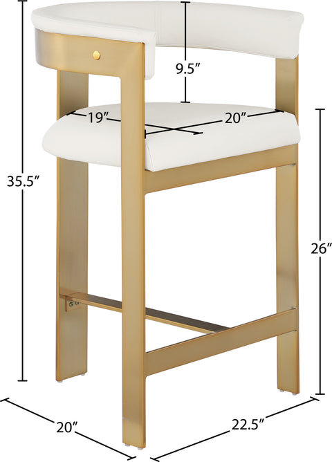 Nova Cream Vegan Leather Upholstered Counter Stool, 2-Piece (Style 4)