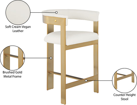 Nova Cream Vegan Leather Upholstered Counter Stool, 2-Piece (Style 4)