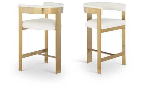 Nova Cream Vegan Leather Upholstered Counter Stool, 2-Piece (Style 4)