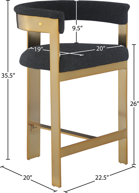 Nova Black Vegan Leather Upholstered Counter Stool, 2-Piece (Style 2) (Style 3)