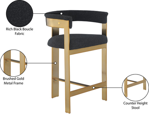 Nova Black Vegan Leather Upholstered Counter Stool, 2-Piece (Style 2) (Style 3)