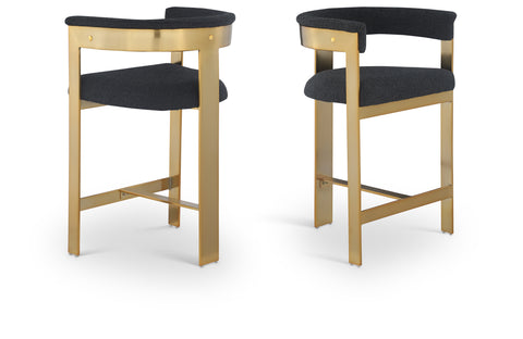 Nova Black Vegan Leather Upholstered Counter Stool, 2-Piece (Style 2) (Style 3)