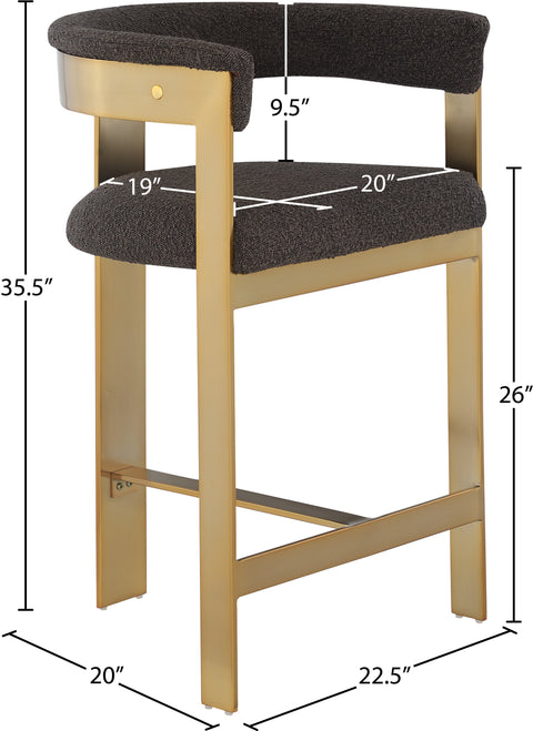 Nova Brown Vegan Leather Upholstered Counter Stool, 2-Piece