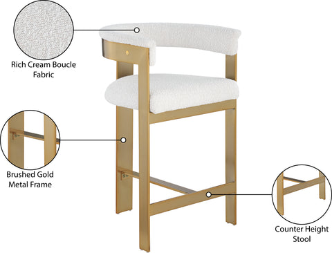 Nova Cream Vegan Leather Upholstered Counter Stool, 2-Piece (Style 2) (Style 3)