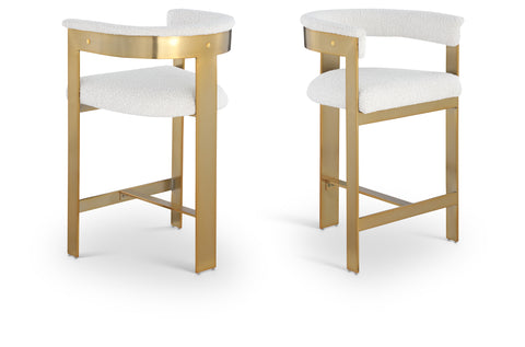 Nova Cream Vegan Leather Upholstered Counter Stool, 2-Piece (Style 2) (Style 3)