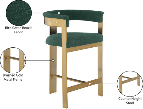 Nova Green Vegan Leather Upholstered Counter Stool, 2-Piece (Style 2)