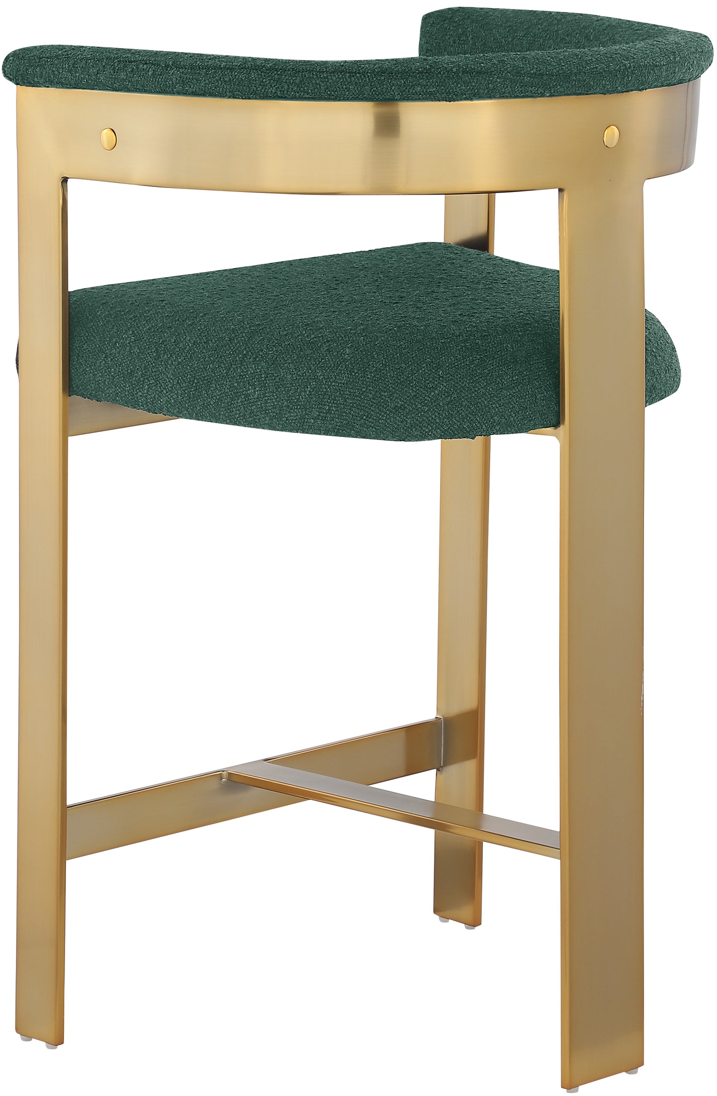 rivas green boucle fabric counter stool c