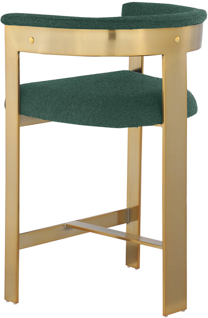 Rivas Green Boucle Fabric Counter Stool C