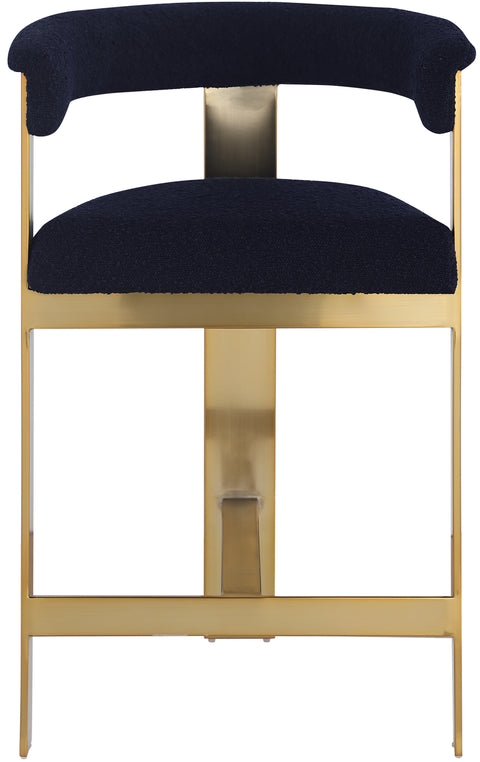 Rivas Navy Boucle Fabric Counter Stool C