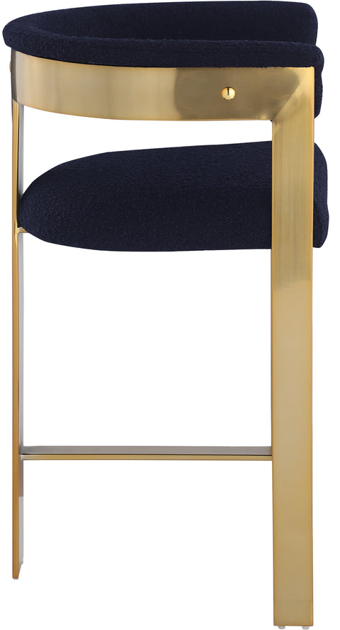 Rivas Navy Boucle Fabric Counter Stool C