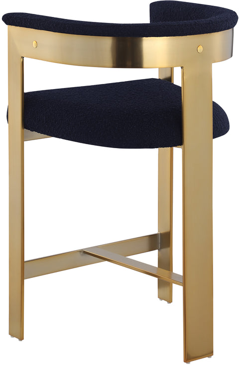 Rivas Navy Boucle Fabric Counter Stool C