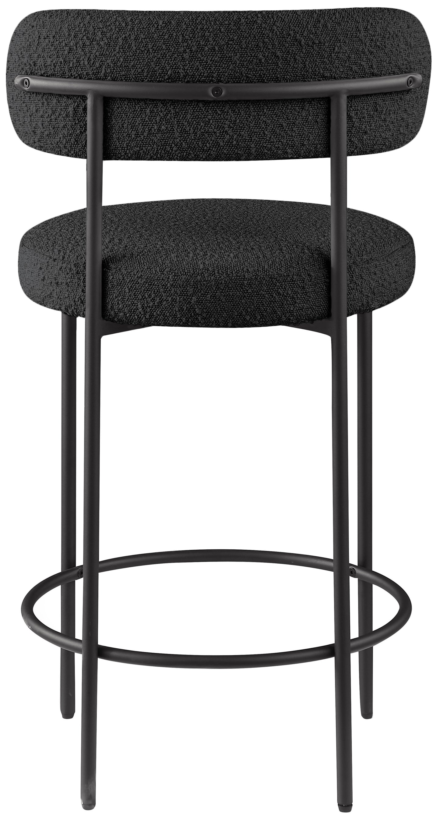 cylinder black boucle fabric stool c