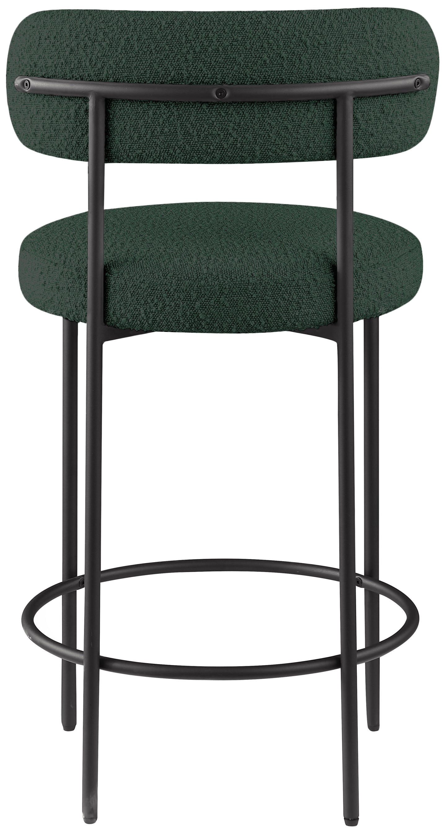 cylinder green boucle fabric stool c