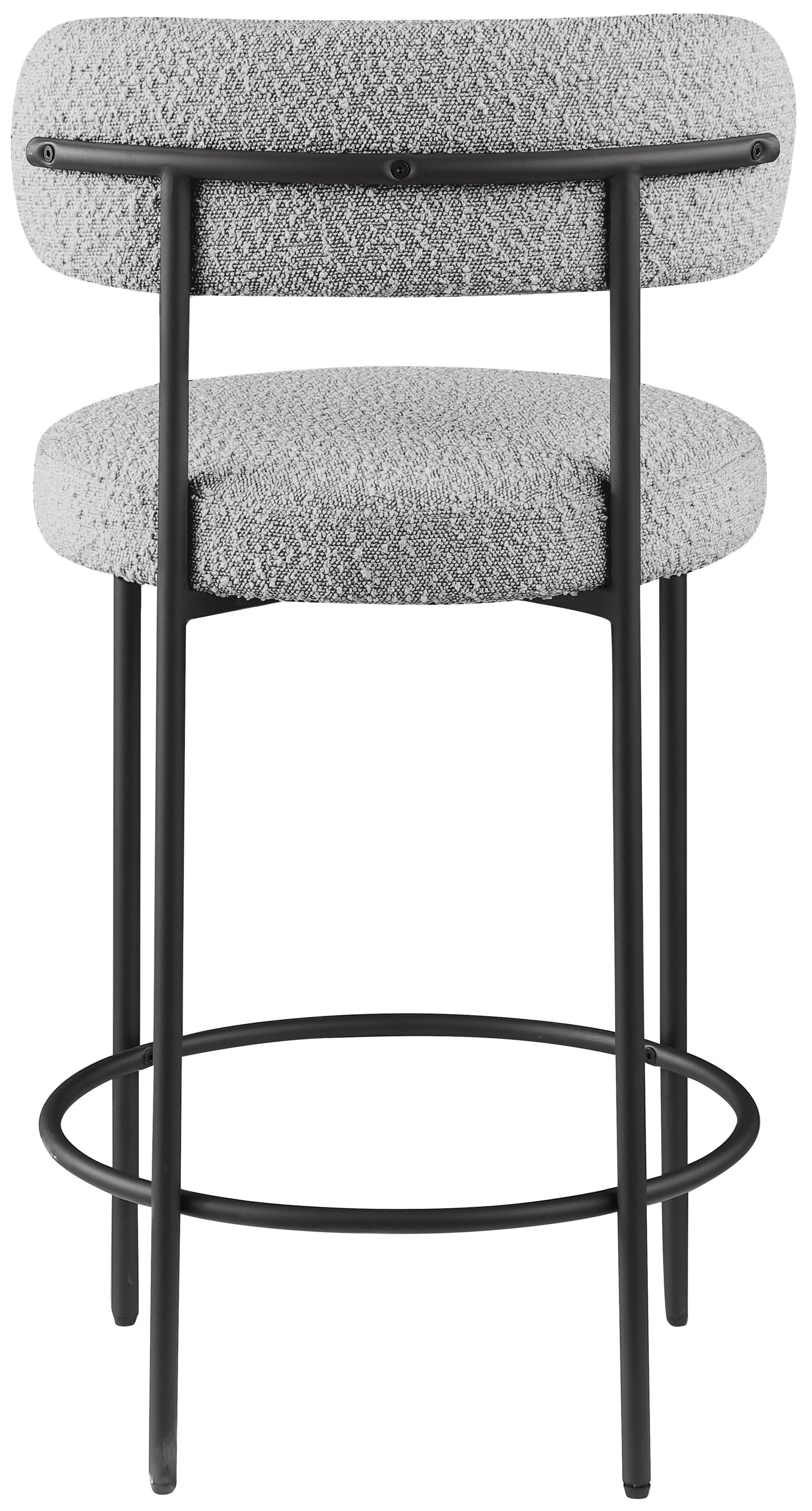 cylinder grey boucle fabric stool c