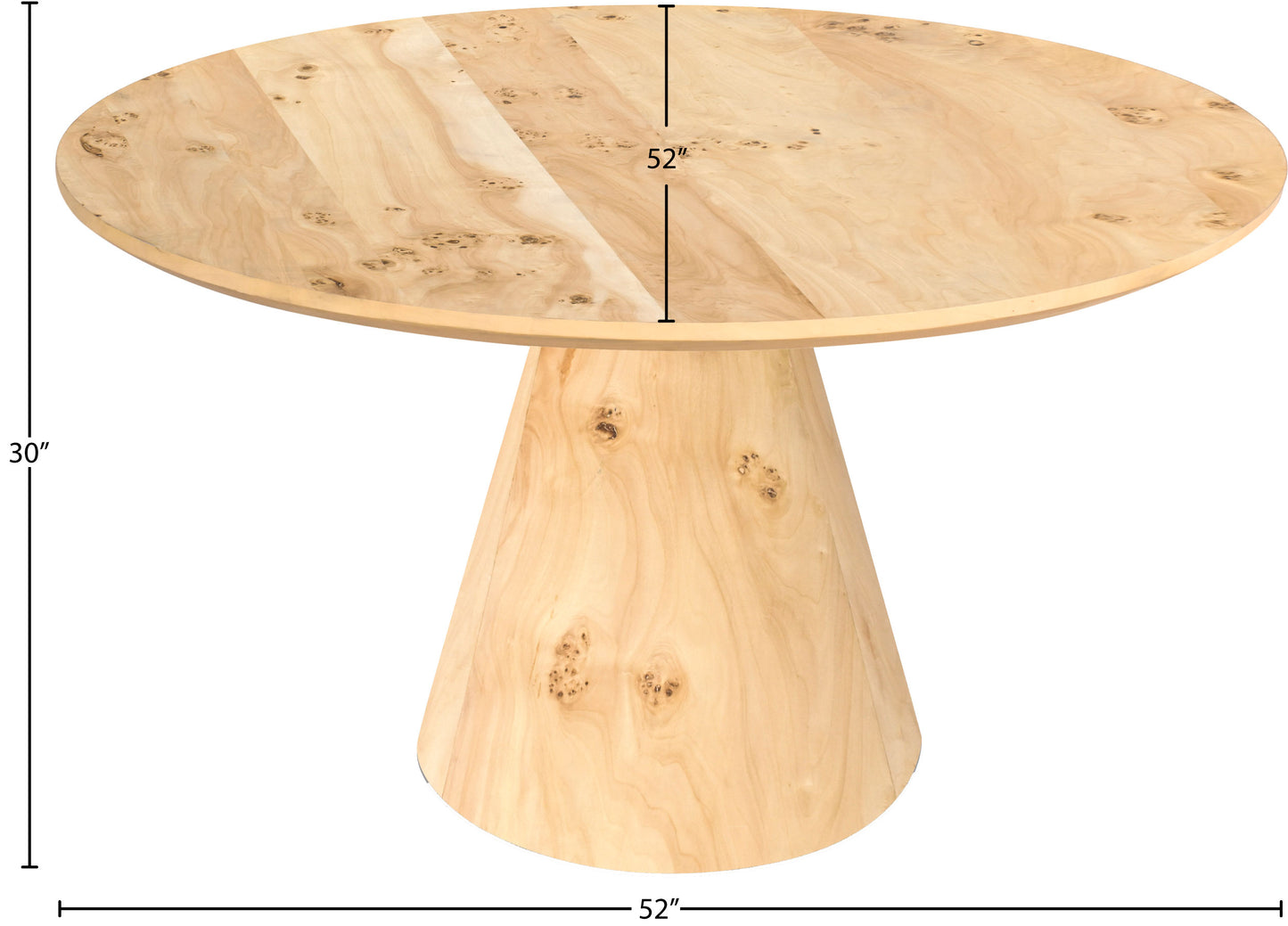 glassimo burl wood dining table t