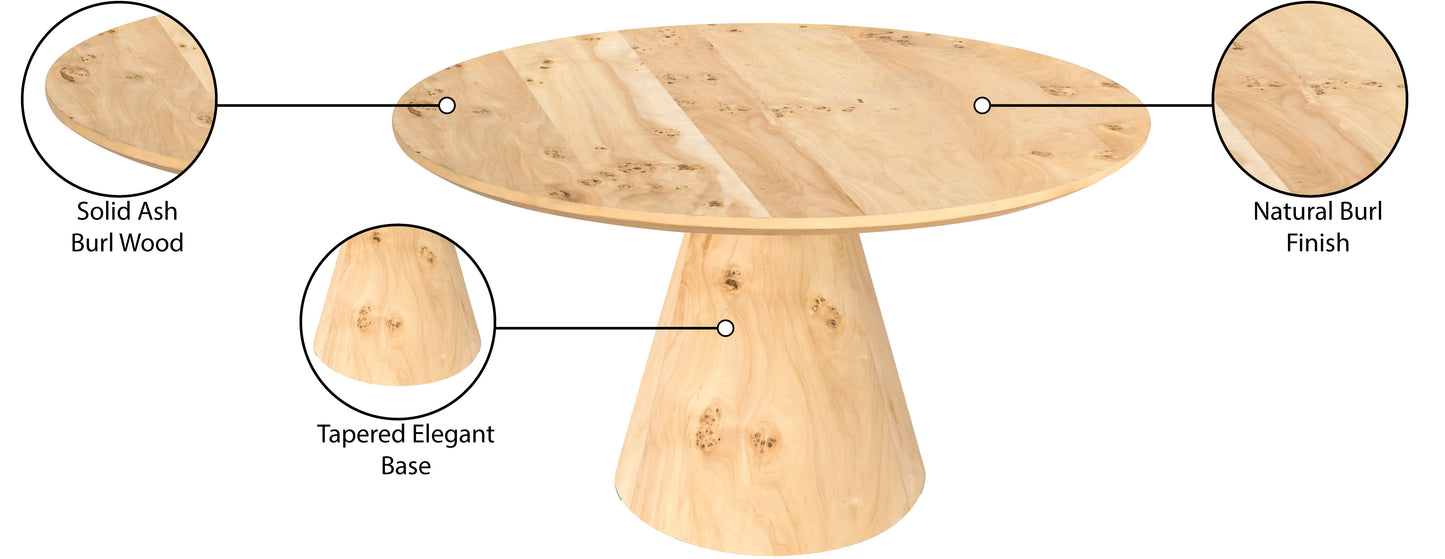 glassimo burl wood dining table t