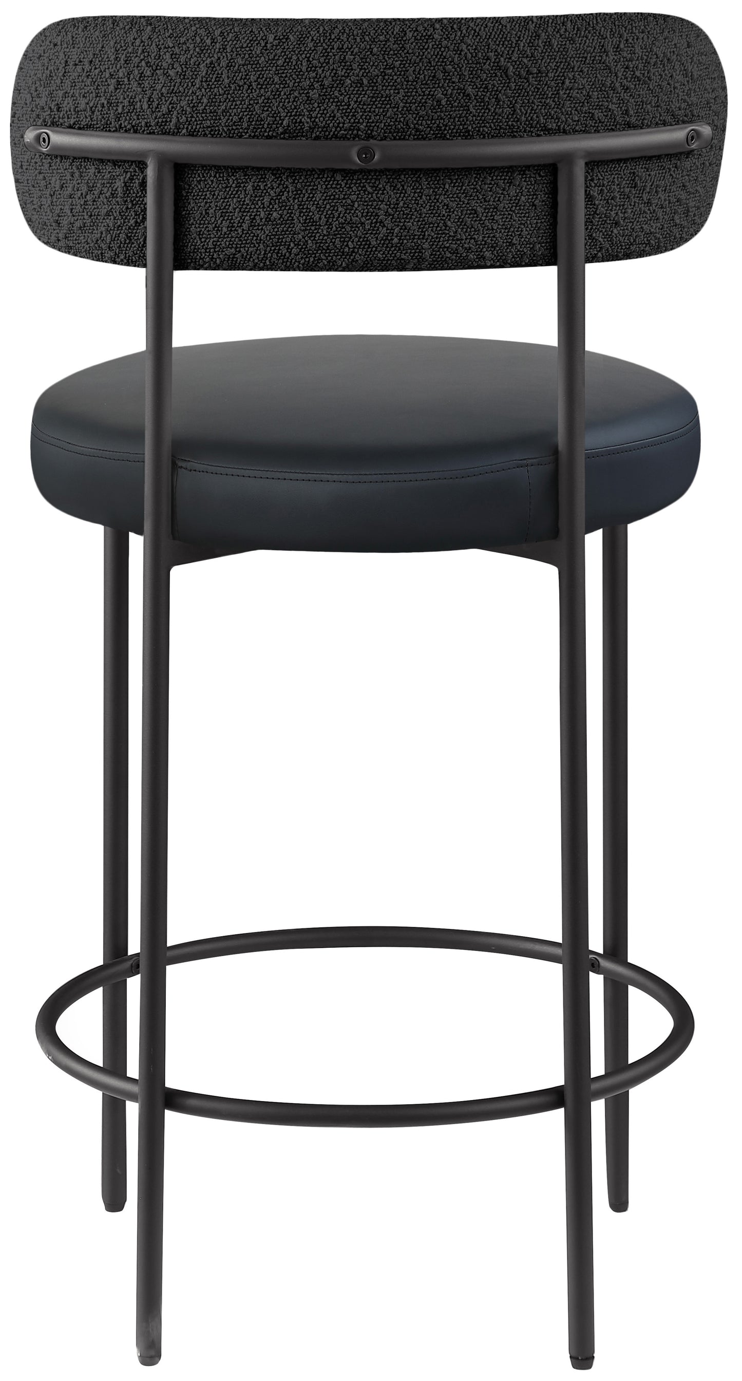 cylinder black faux leather seat stool c