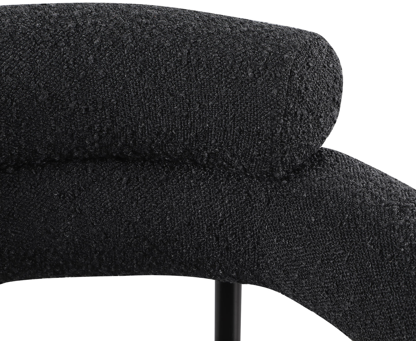 chesterfield black boucle fabric dining chair c