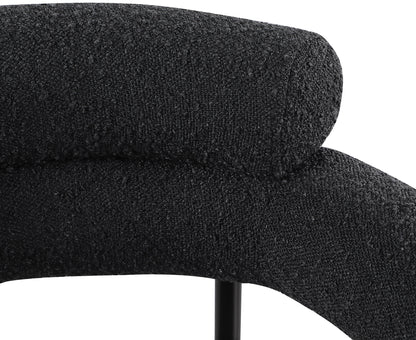 Chesterfield Black Boucle Fabric Dining Chair C