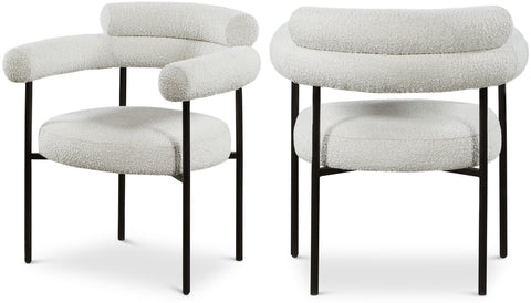 Zadie Cream Boucle Fabric Upholstered Dining Chair, 2-Piece (Style 2)
