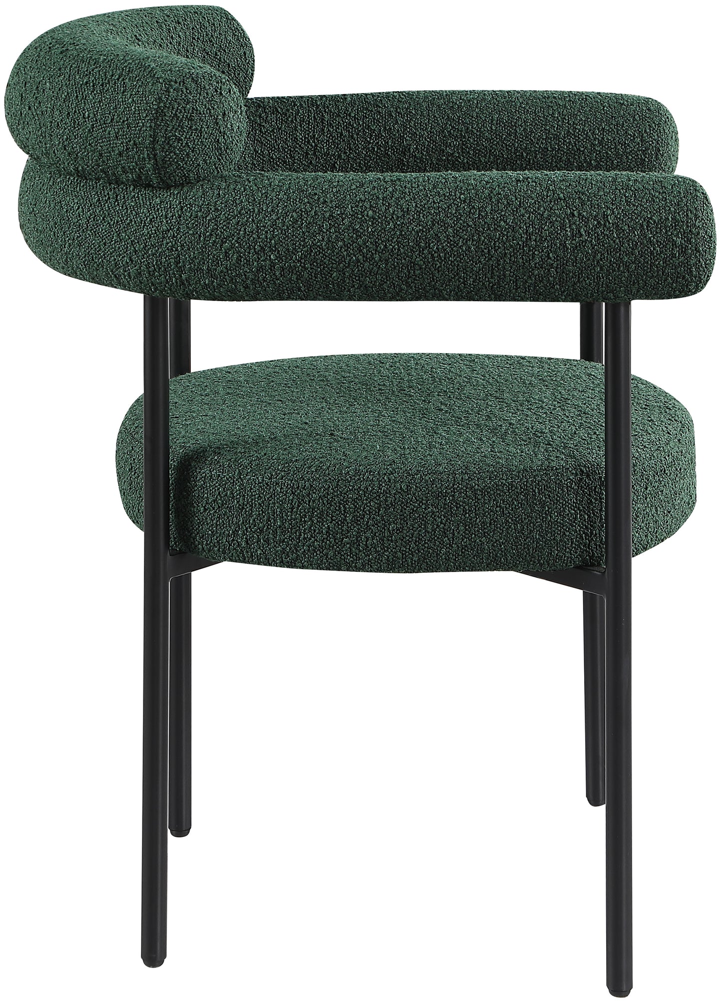 chesterfield green boucle fabric dining chair c