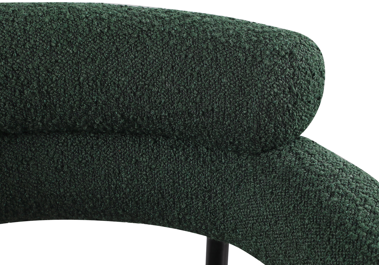 chesterfield green boucle fabric dining chair c