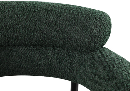 Chesterfield Green Boucle Fabric Dining Chair C