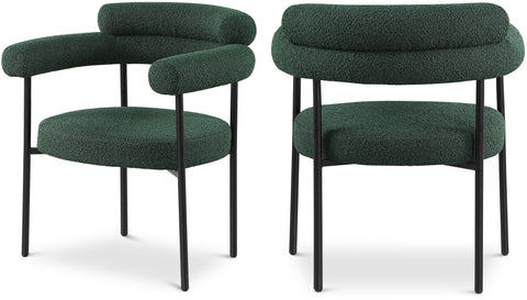 Zadie Green Boucle Fabric Upholstered Dining Chair, 2-Piece (Style 2)
