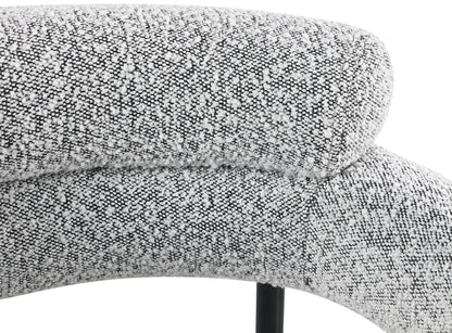 Chesterfield Grey Boucle Fabric Dining Chair C