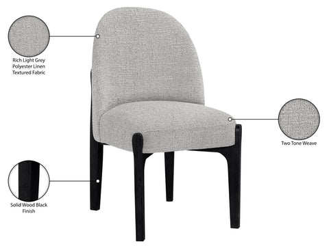 Hadley Grey Fabric Upholstered Dining Chair, 2-Piece