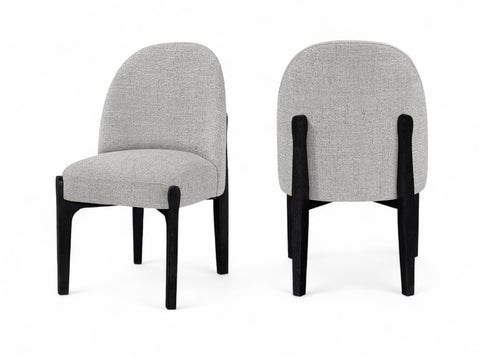 Hadley Grey Fabric Upholstered Dining Chair, 2-Piece