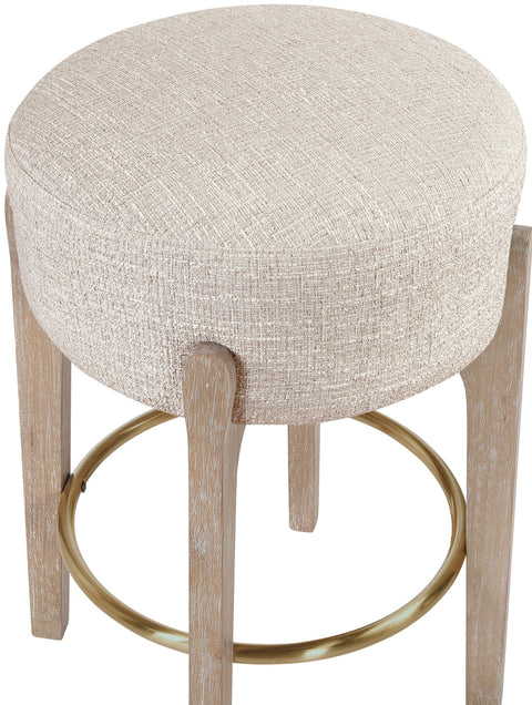 Hadley Beige Fabric Upholstered Counter Stool, 2-Piece