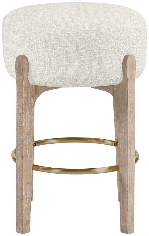 Hadley Cream Fabric Upholstered Counter Stool, 2-Piece