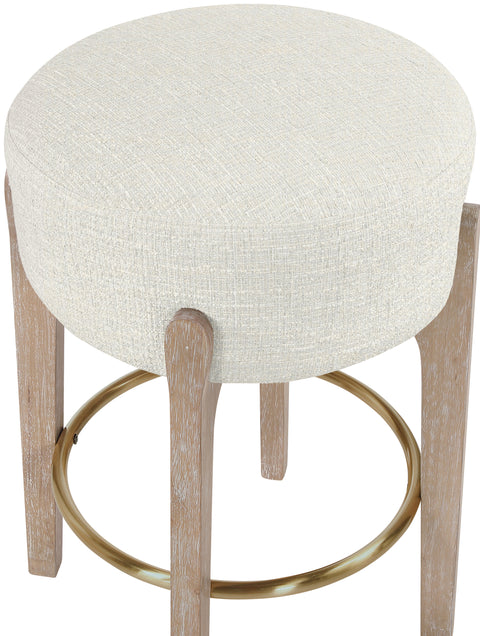 Hadley Cream Fabric Upholstered Counter Stool, 2-Piece