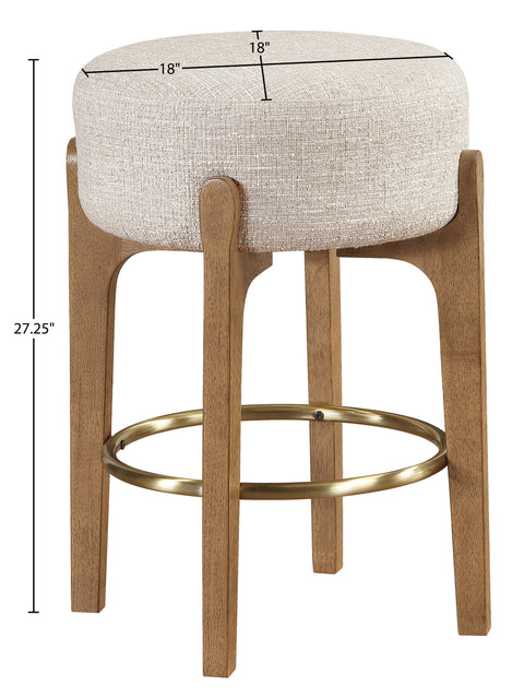 Hadley Beige Fabric Upholstered Counter Stool, 2-Piece (Style 2)