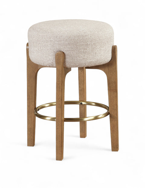 Hadley Beige Fabric Upholstered Counter Stool, 2-Piece (Style 2)