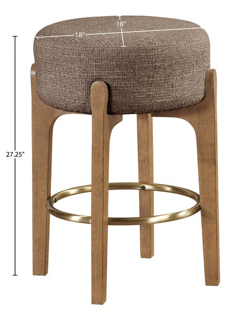 Hadley Brown Fabric Upholstered Counter Stool, 2-Piece (Style 2)