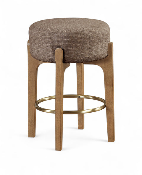 Hadley Brown Fabric Upholstered Counter Stool, 2-Piece (Style 2)