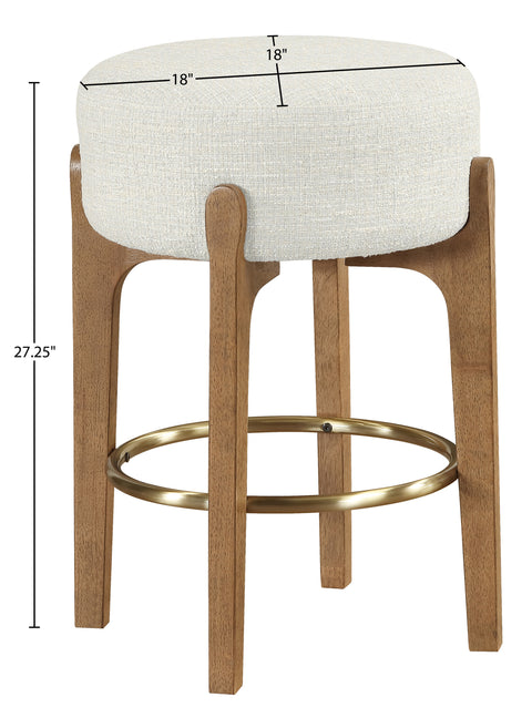 Hadley Cream Fabric Upholstered Counter Stool, 2-Piece (Style 2)