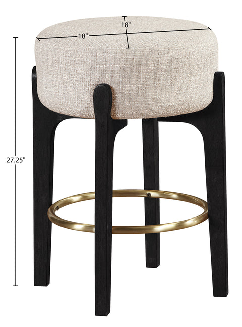 Hadley Beige Fabric Upholstered Counter Stool, 2-Piece (Style 3)