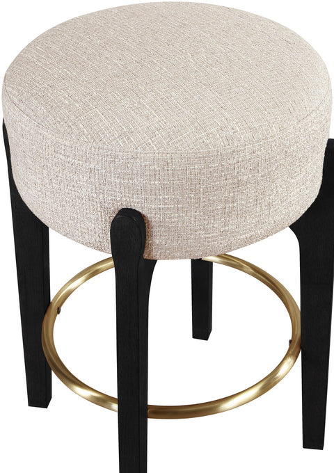 Hadley Beige Fabric Upholstered Counter Stool, 2-Piece (Style 3)