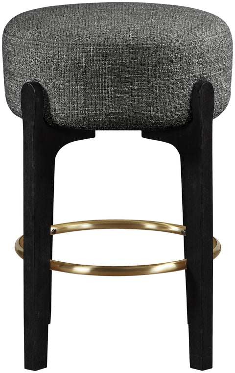 Hadley Black Fabric Upholstered Counter Stool, 2-Piece