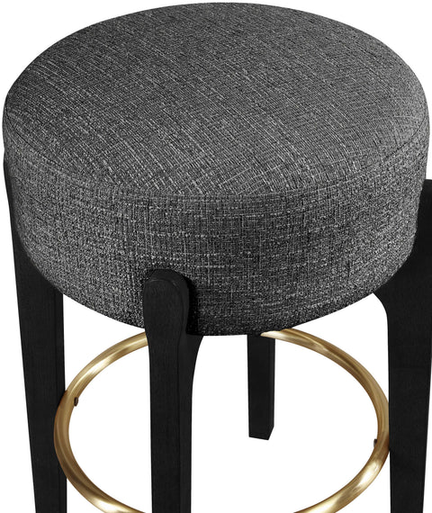 Hadley Black Fabric Upholstered Counter Stool, 2-Piece