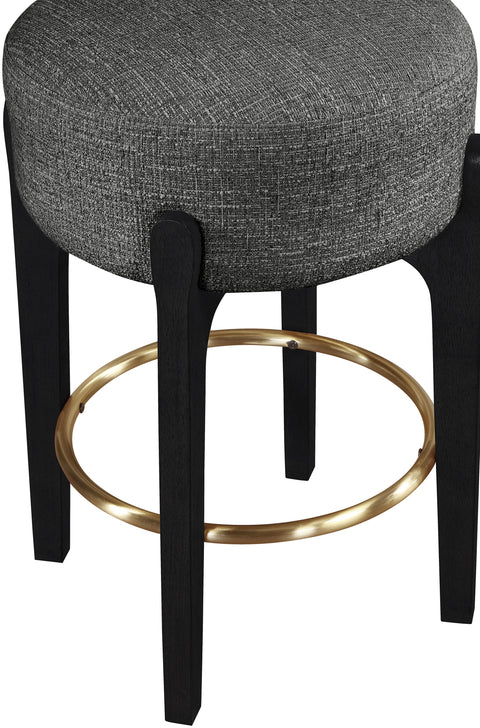 Hadley Black Fabric Upholstered Counter Stool, 2-Piece
