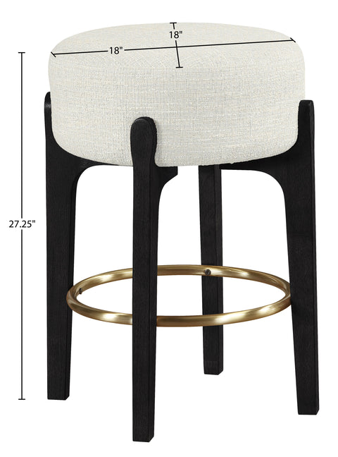 Hadley Cream Fabric Upholstered Counter Stool, 2-Piece (Style 3)