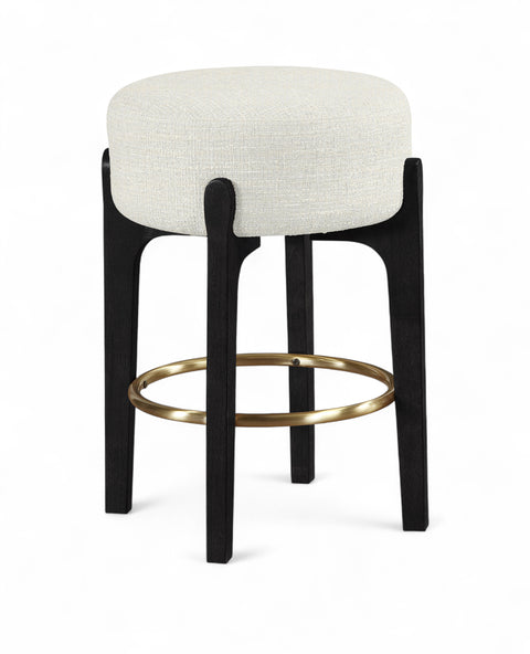 Hadley Cream Fabric Upholstered Counter Stool, 2-Piece (Style 3)